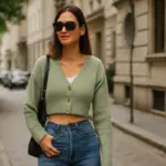 Cardigan crop street style: il modo giusto per abbinarlo anche nelle stagioni di mezzo