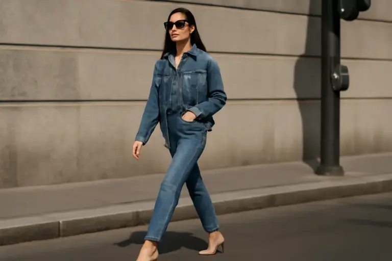 Look total denim street style: il segreto per non appiattire la figura e slanciare la silhouette