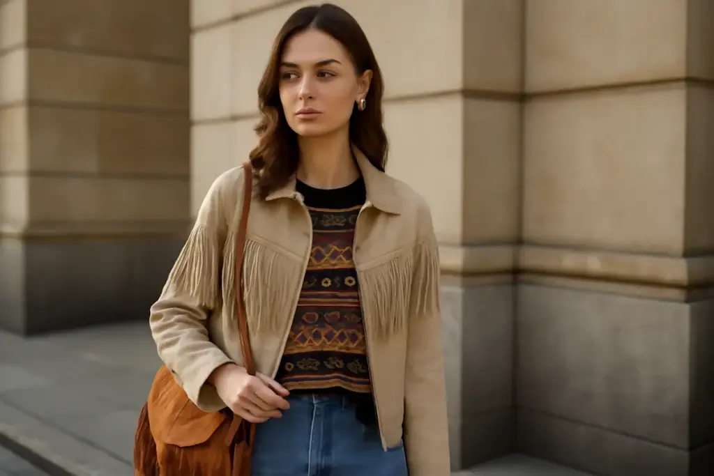 Frange e dettagli folk di tendenza: quando inserirli per dare carattere all’outfit senza appesantirlo